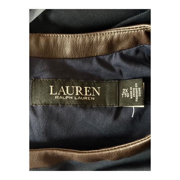 Lauren Ralph Lauren tie front jersey sleeveless jumpsuit blue size 2X - Picture 5 of 9